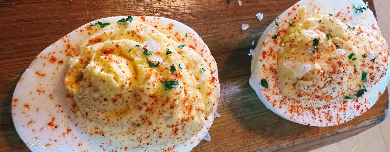 deviled eggs at the war mouth